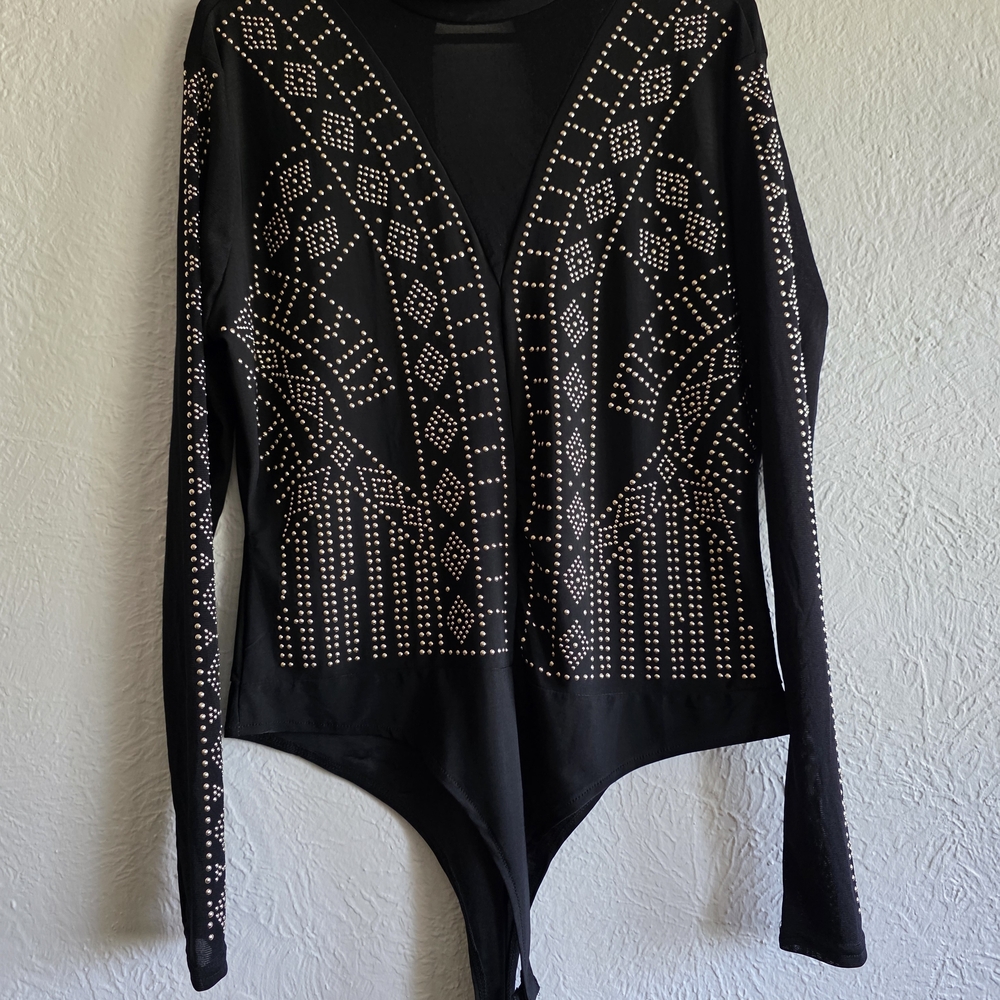 Black Studded Bodysuit